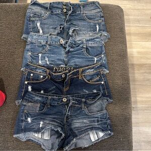 Rue21 Blue Distressed Denim Shorts Collection